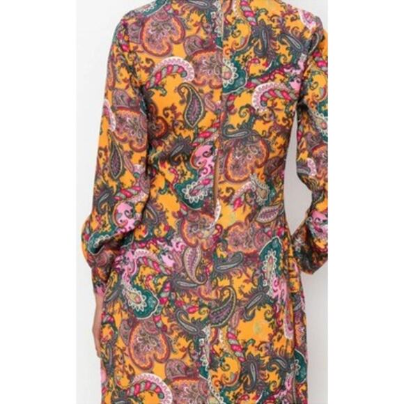 Code X Mode Paisley Floral Print Satin Long Sleeve Shift Dress NWOT - Picture 16 of 16